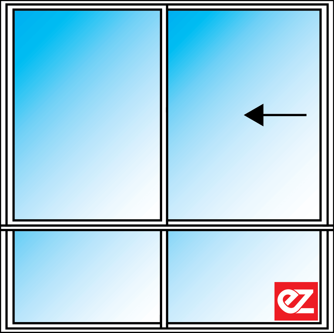 Ez Windows Sliding Window 2 Light 600T Reverse