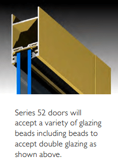 Commercial hinged door