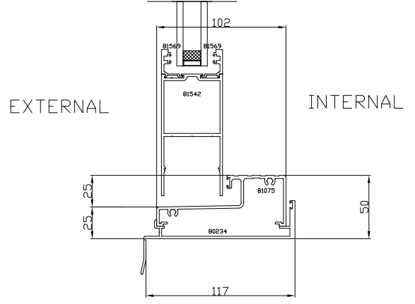 Externally Opening Sill Commercial Hinged Door