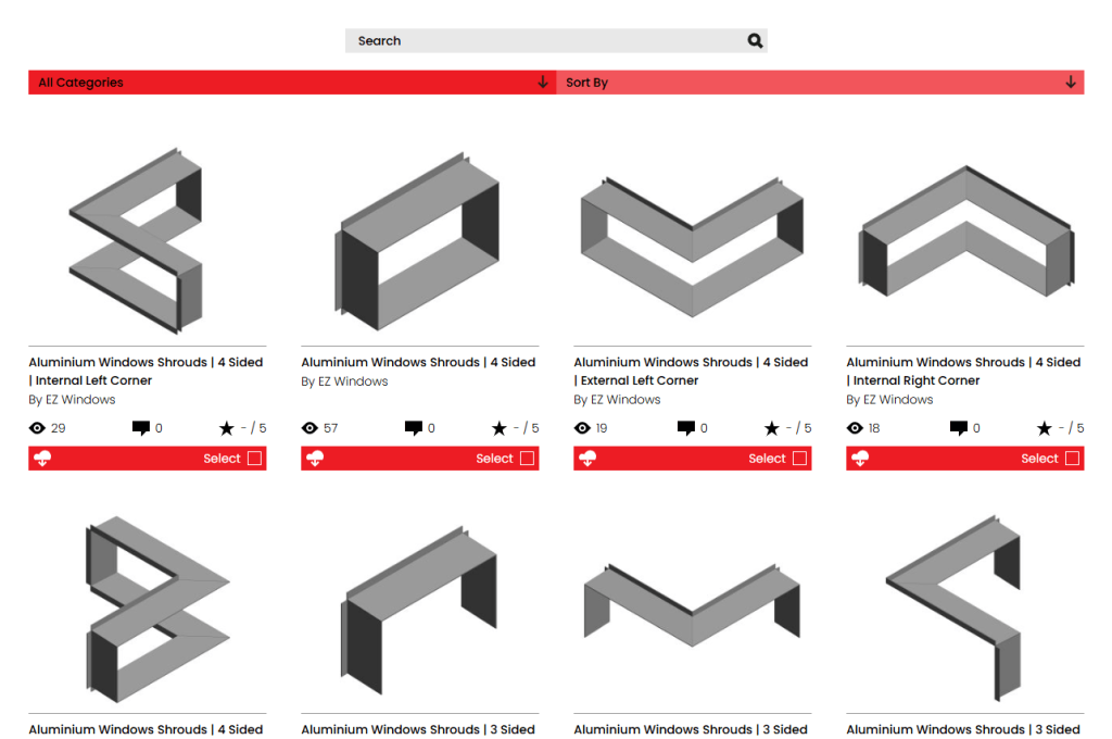 Aluminium window shroud specifications and architectural drawings for a custom shroud system
