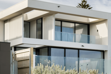 Aluminium privacy screens on a modern Australian home